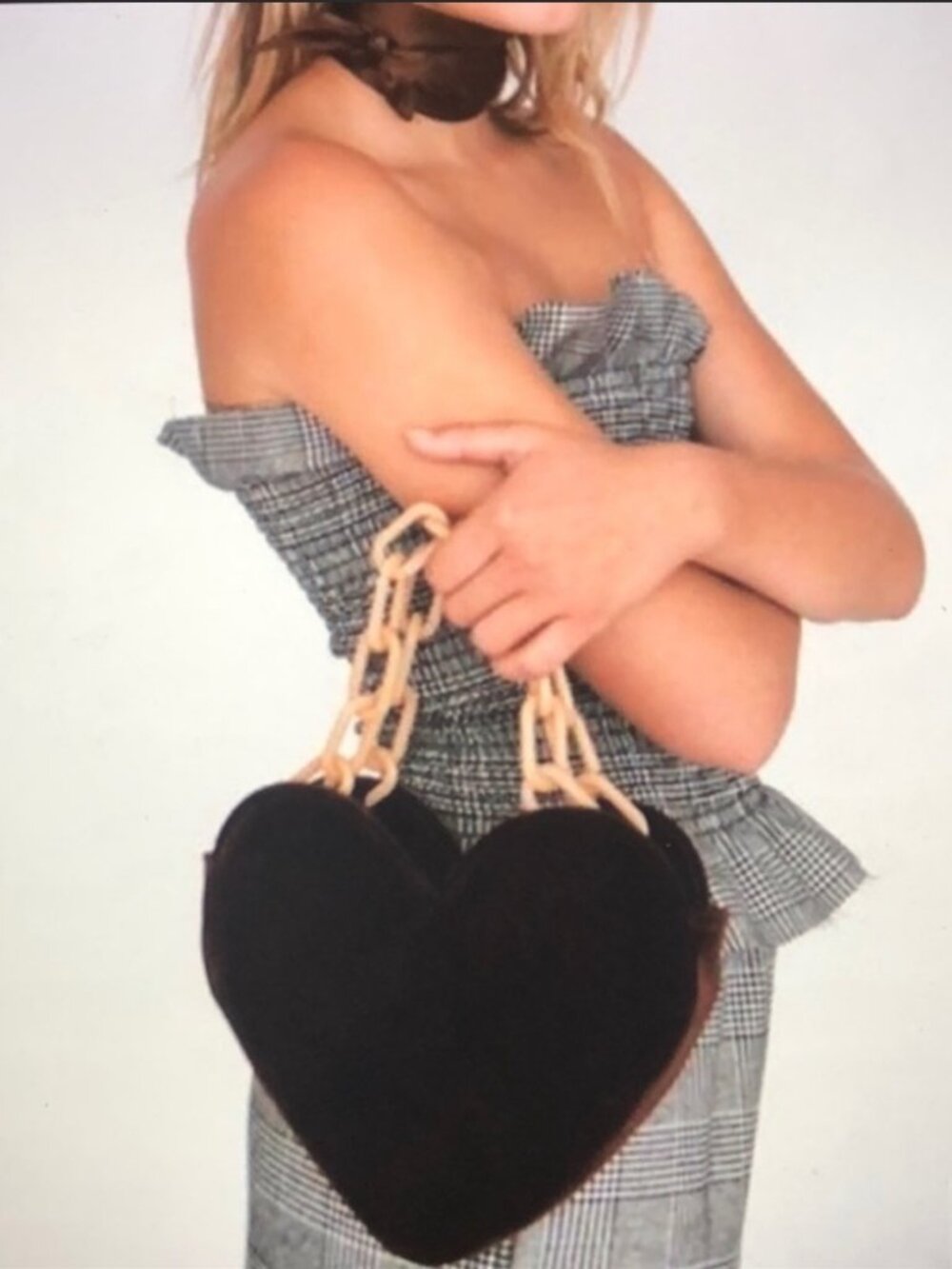 NWOT DONNI Velvet Heart-Shaped clutch/wristlet